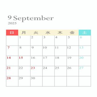 2025 英語カレンダー 9 月シーズン ベクターイラスト画像とPNGフリー素材透過の無料ダウンロード - Pngtree