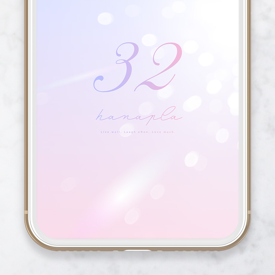 シウマの数字待ち受け「32」の無料壁紙・画面 イエローダイヤモンドLIFETIME-FUN