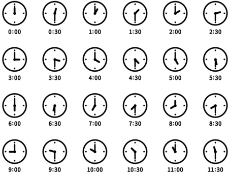 時計の文字盤、六時のイラスト イラスト素材1028097- フォトライブラリ