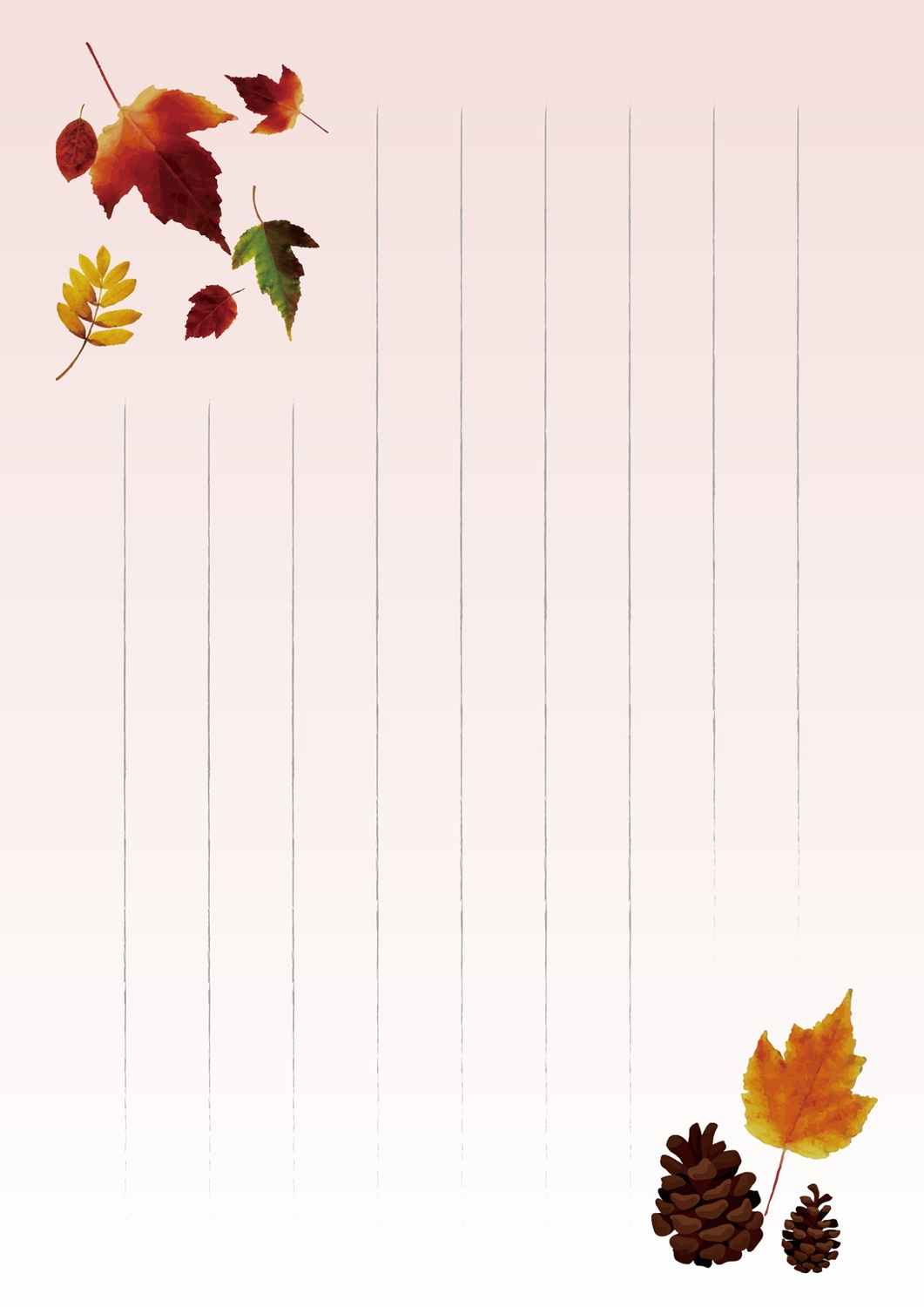 花イラストの縦書き便箋の無料便箋テンプレート 10026 - デザインAC