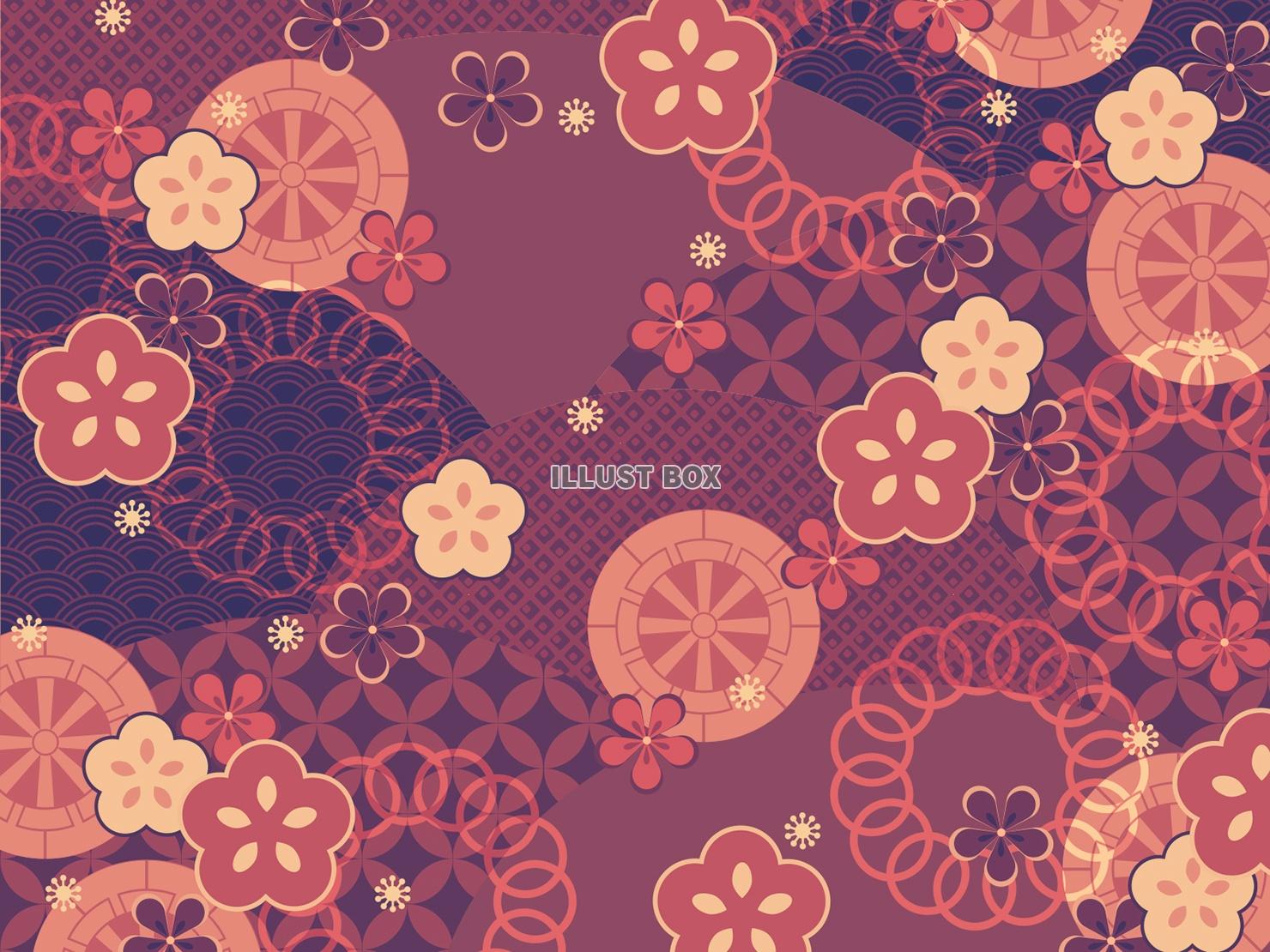 松葉ちらしの和柄シームレスパターン、伝統的な和風背景素材289934135 毎月1点無料 フリー のストックフォト イメージマート