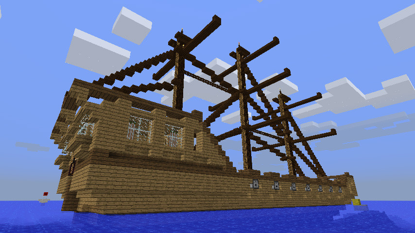 マイクラで船を作って海に出よう〜砂漠の村発見 - 定年クラフト