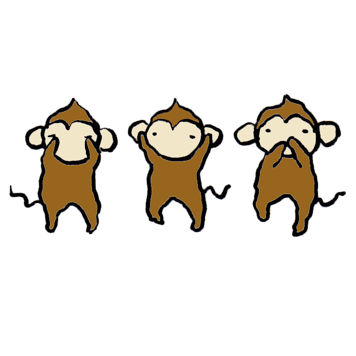言わざる 猿 サル：イラスト無料