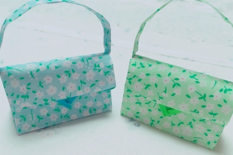 A4など長方形の紙で作る紙袋マチ付きで可愛い、使いやすいつつみとむすび