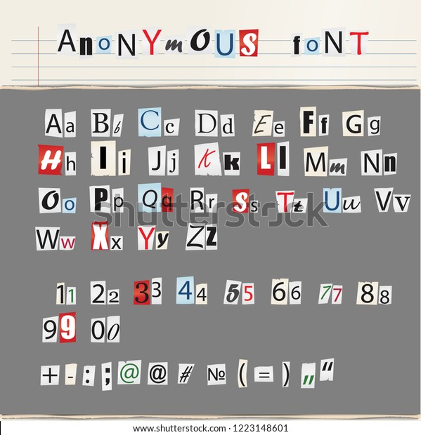 Gray ransom collage style letters, numbers cut のイラスト素材104178470- PIXTA