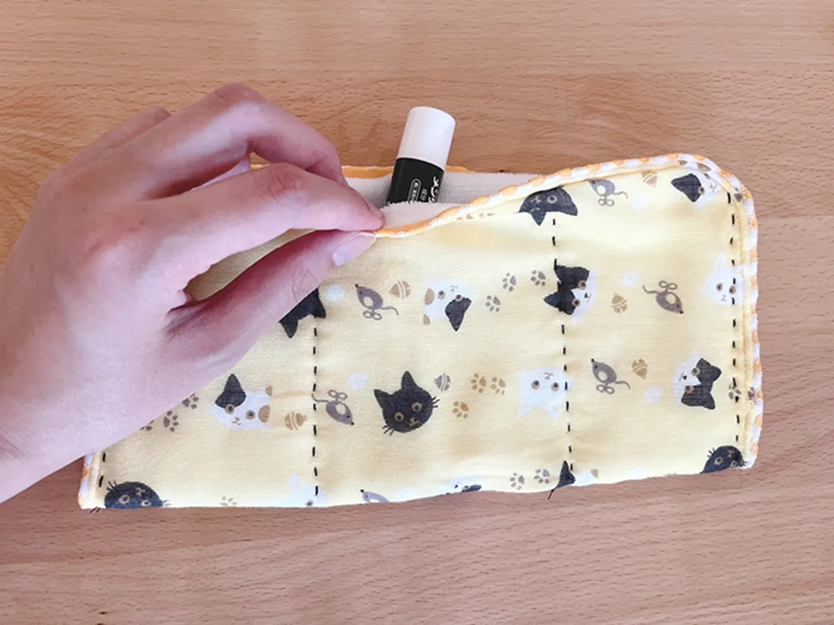 ハンカチタオルで作る キャラメルポーチの作り方！ ファスナー２０㎝使用 Zipper pouch tutorial ハンカチタオル リメイクكيفية صنع الحقيبة