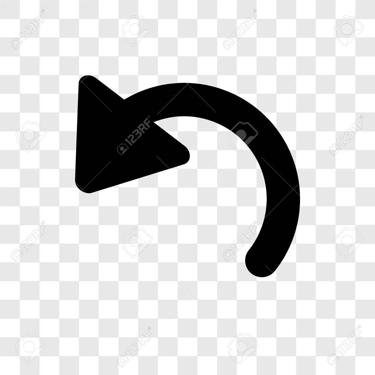 少しカーブを描いて曲がる矢印黄色 - 3Dイラストフリー素材ダウンロード