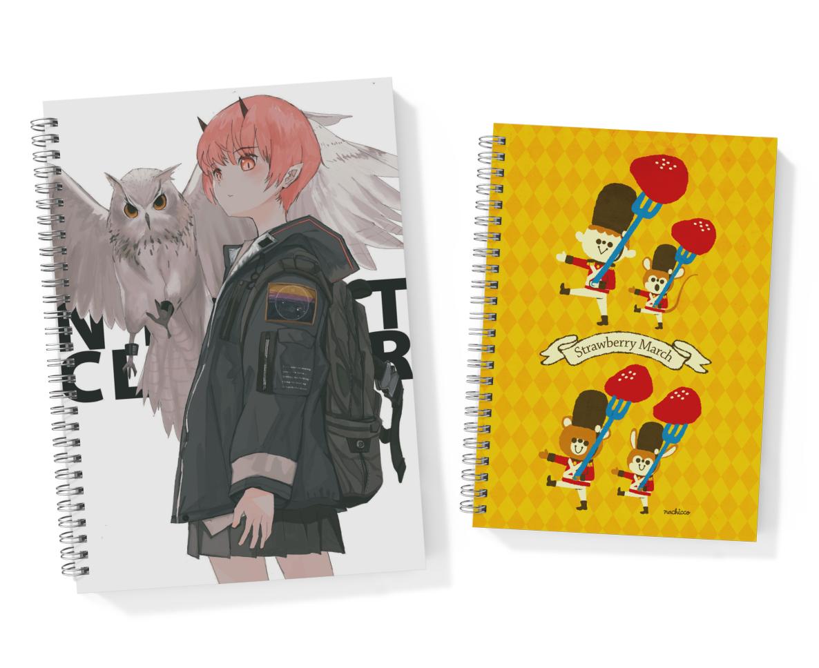 5教科『ノートの表紙』手描きデコ illustratorカモ