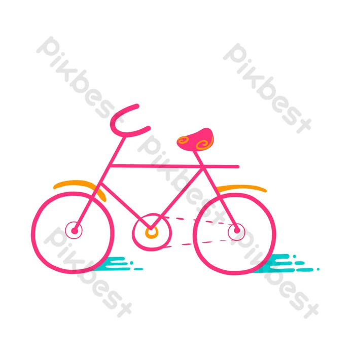 自転車 サイクル シルエット セット：イラスト無料