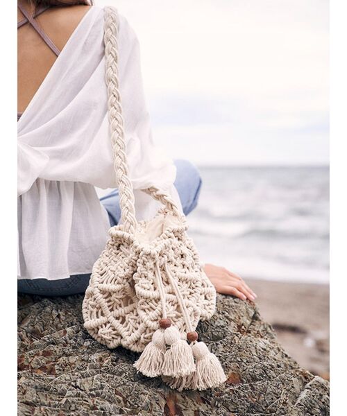 フリンジがおしゃれな「マクラメ編みのバッグ」作り方ぬくもり