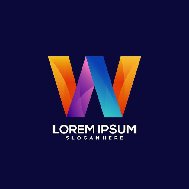 丸いグラデーションとHのロゴ