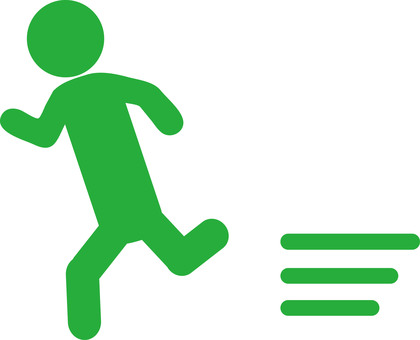 猛スピードで疾走する人 ピクトグラム：イラスト無料