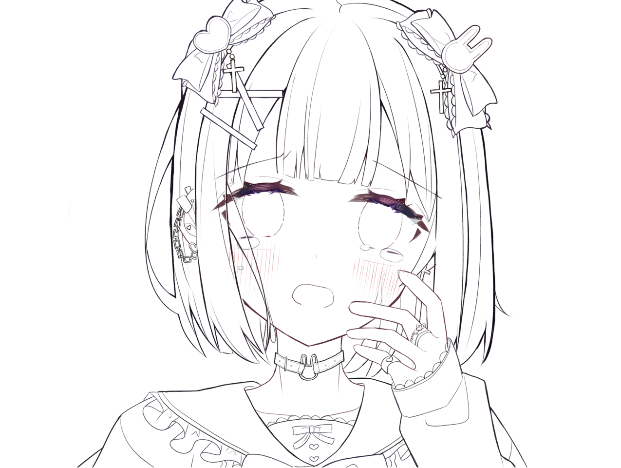 無料 地雷女子 線画 - イツクのお店 - BOOTH