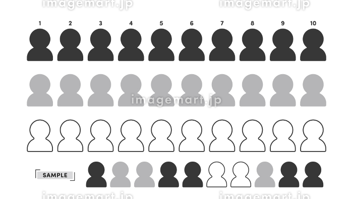 シンプルな人物 白抜き のシルエット無料のAi・PNG白黒シルエットイラスト