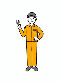 フリーイラスト2種類の食品製造の工場作業員のセットパブリックドメインQ：著作権フリー画像素材集