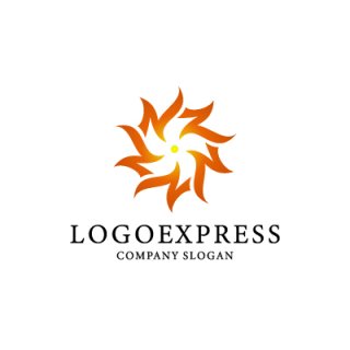 太陽・水・空気など配色で変わるエネルギーのロゴ：01638ロゴマークガーデンBASE店ロゴデザイン販売とブランディングの専門サイト