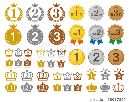 可愛い手描きのランキング用アイコンのセット 線画のみ イラスト素材6571174- フォトライブラリ