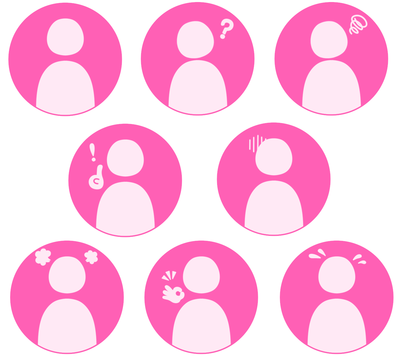 初期アイコンの無料素材 全8色 透過PNG・商用利用OK ブログ・SNSにかくぬる素材工房