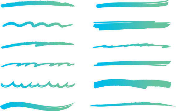 カラフルな旗のライン線イラストのフリー素材イラストイメージ