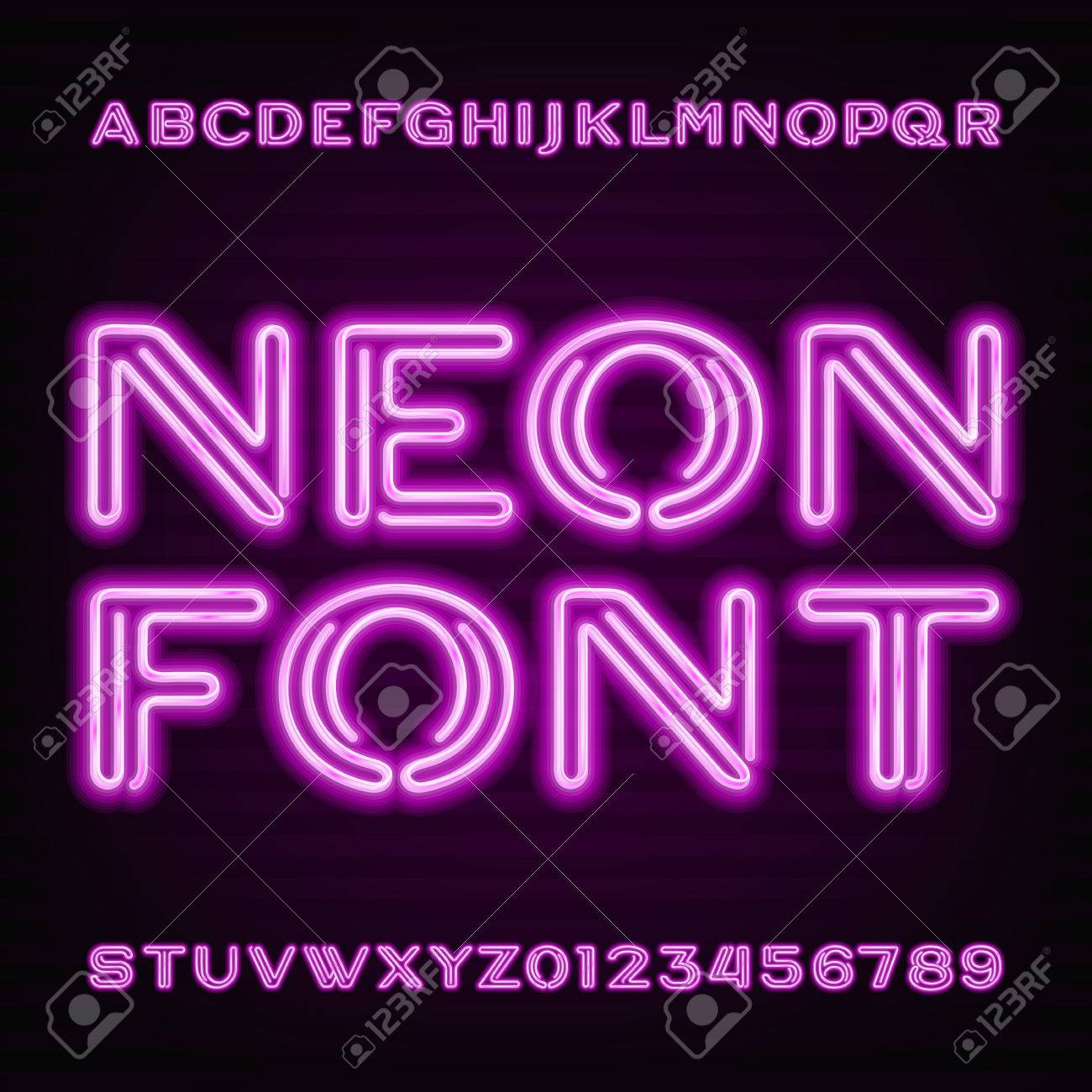 ネオン管文字フォント. ストックベクター ©Epifantsev 117656368