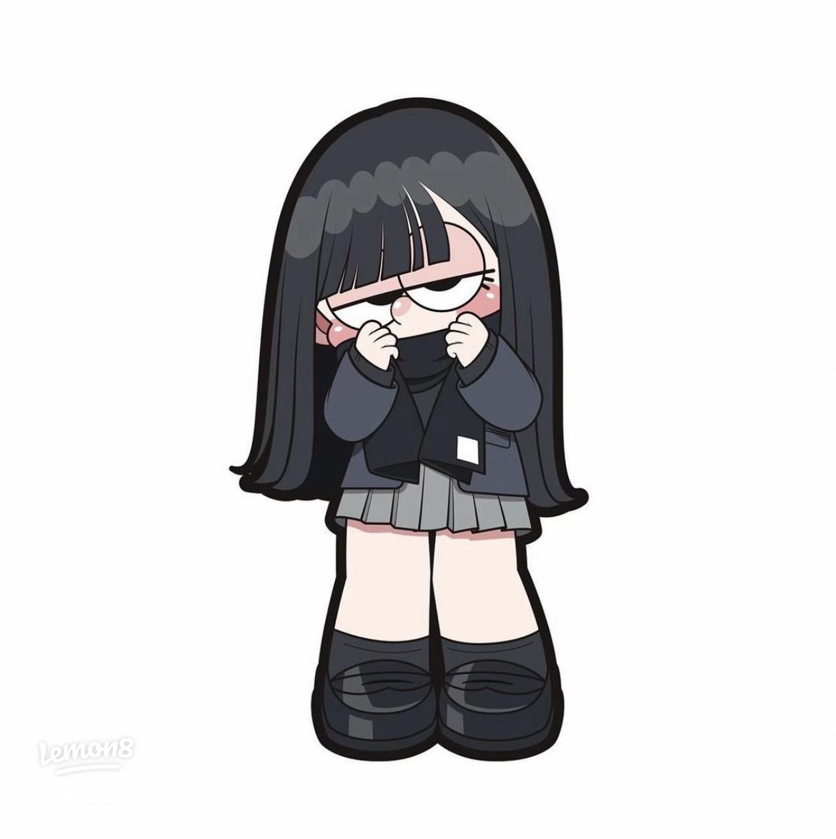 韓国女の子向けの黒系統アイコン特集