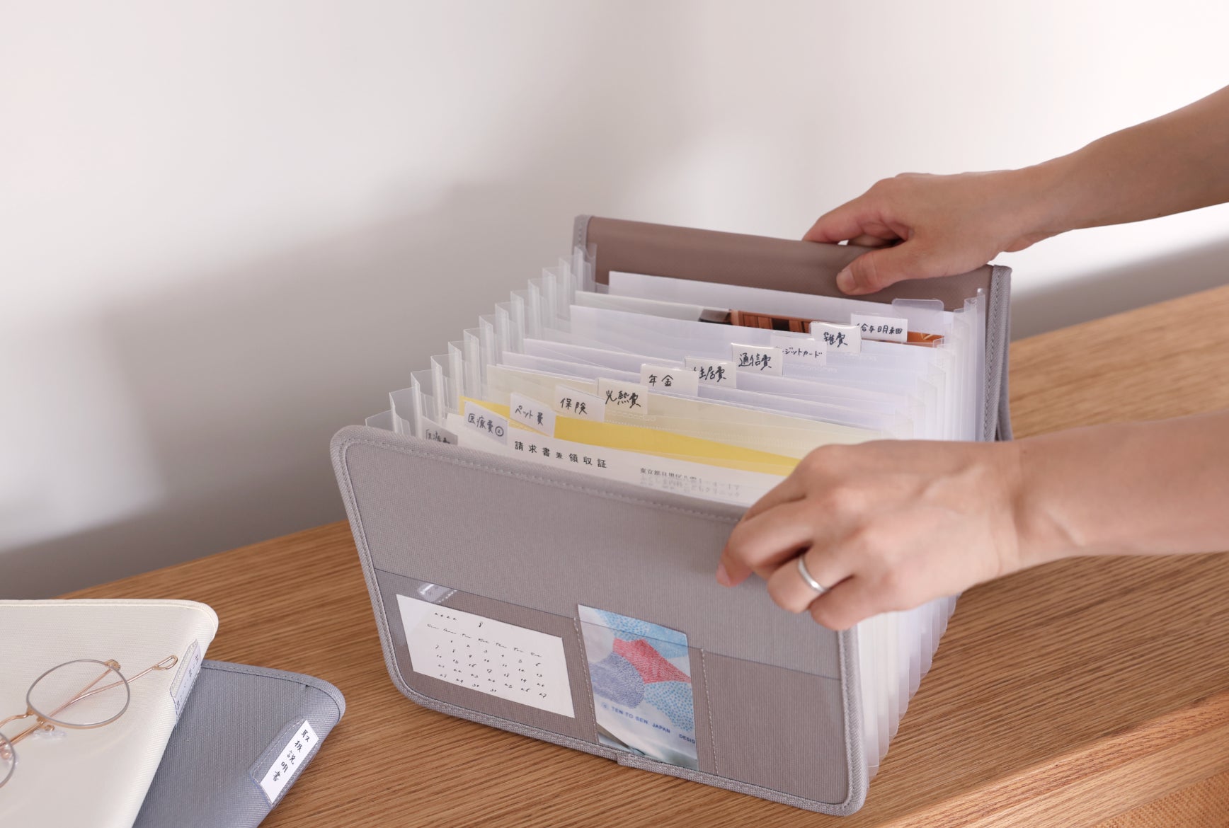 アコーディオン 蛇腹ファイル BOX 収納ケース コラージュ 紙モノ収納 財布・ケース・小物入れ