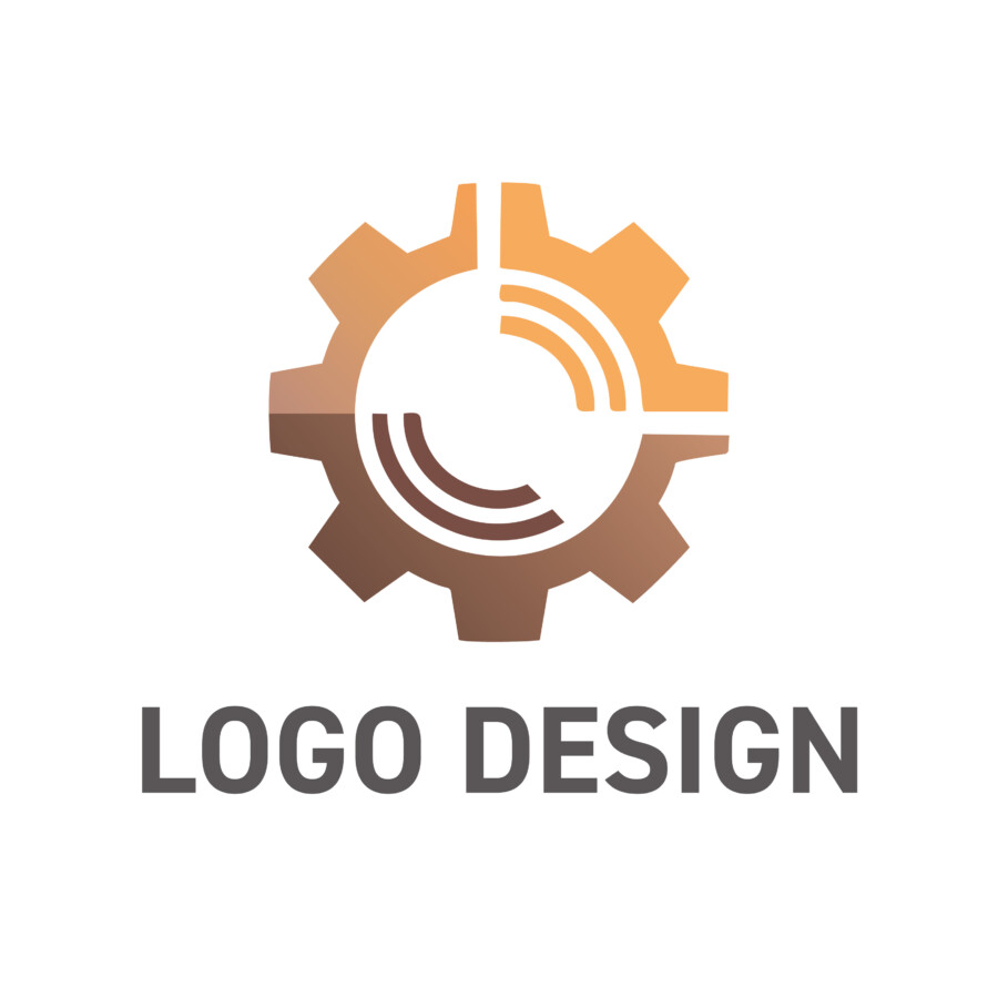 「歯車」「建物」をモチーフにデザインしたロゴ