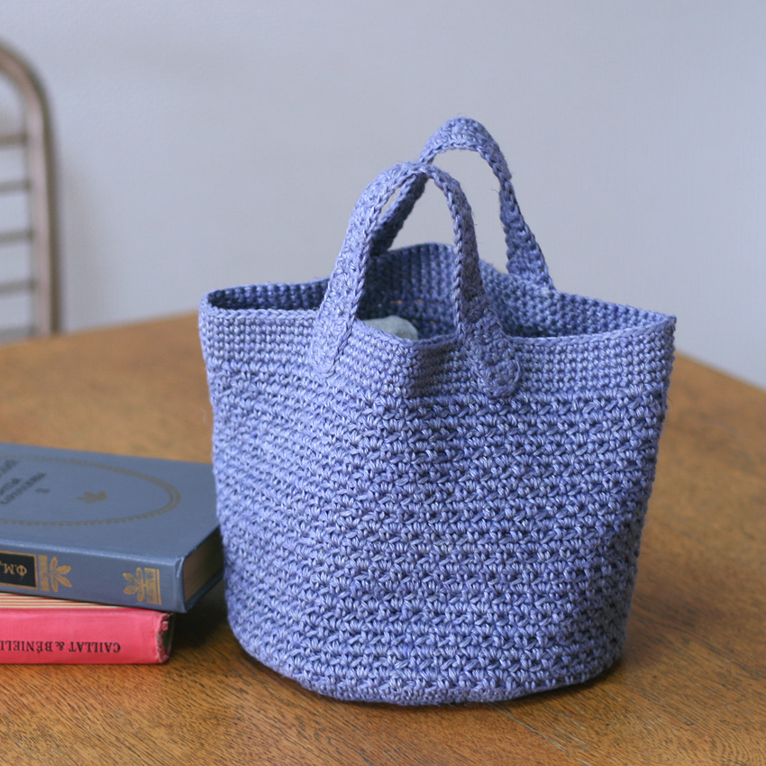 かぎ針編み かごバッグの編み方貝殻模様で夏らしく海と糸