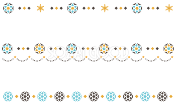 青色系の斜線模様の罫線イラスト無料の線・ライン素材 飾り罫線イラスト.com