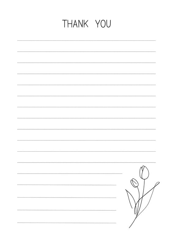 便箋 クローバーがおしゃれでかわいいデザイン横書き便箋テンプレート 自然・植物・ナチュラル系 シンプルな素材無料テンプレートTemplateBox