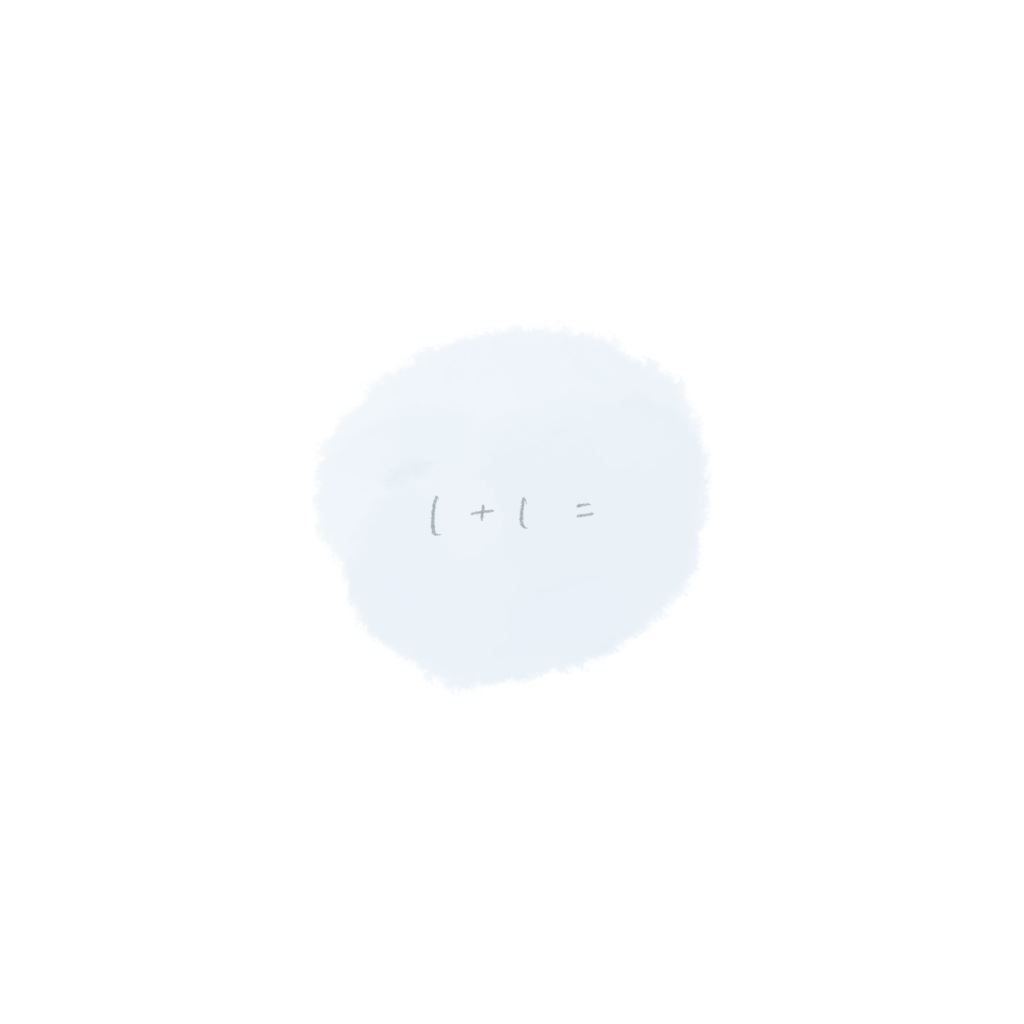 丸アイコン 1＋1= 水色 黄色 ピンク色- ゆるいせかい