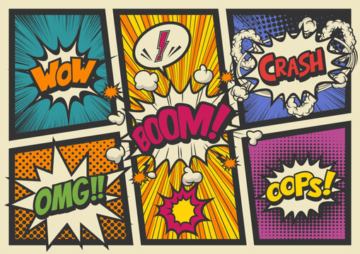 アメコミ風文字イラスト素材無料素材ならフリービーAC