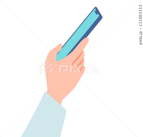 新しいスマートフォンを横向きで持つ人 10179014897 の写真・イラスト素材アマナイメージズ