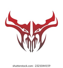 翼と角を持つ悪魔の心のロゴ。のイラスト素材・ベクター Image 97072673