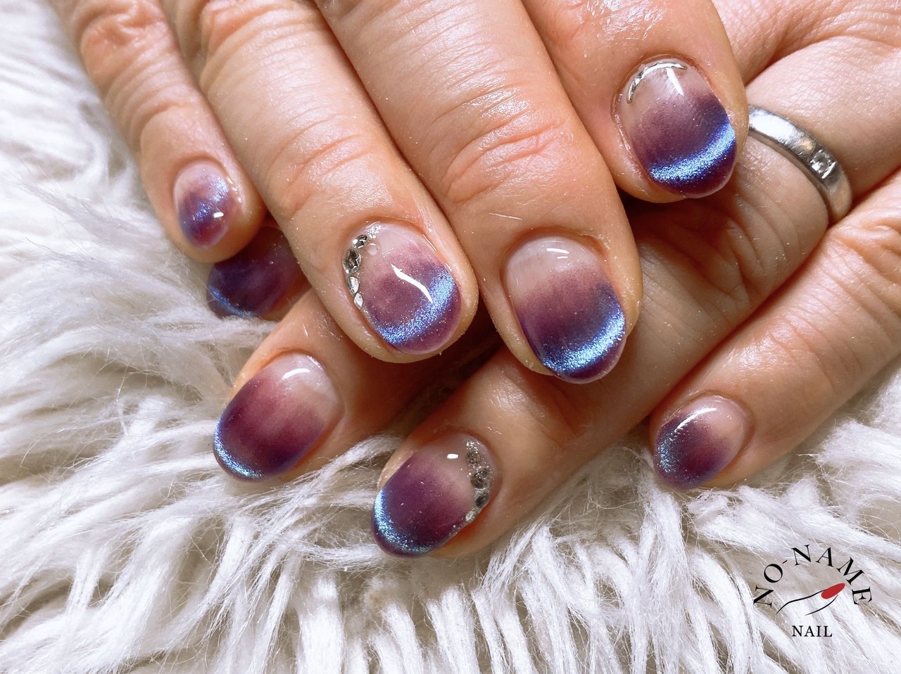 マグネットネイルチップ グラデーション 紫 - メルカリ