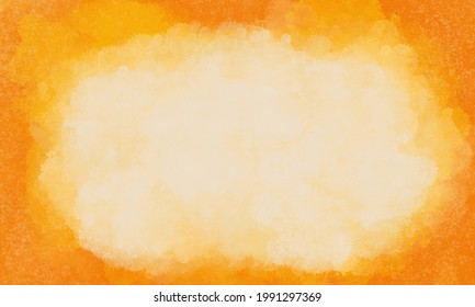 水彩オレンジ背景壁紙手描きテクスチャおしゃれフレーム枠手書き枠シンプルオレンジ色：イラスト無料