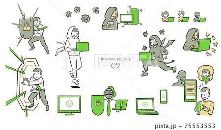 セキュリティ対策に安心する男性のイラスト素材226345456- イメージマート