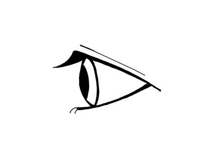 横目のイラスト PNGえんぴつ素材