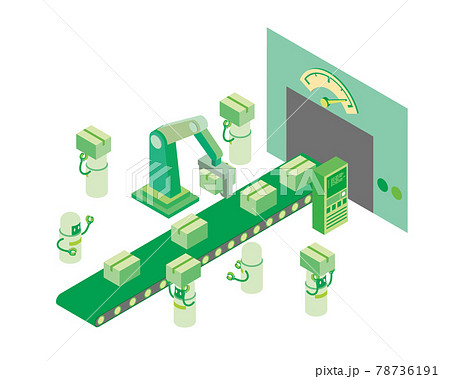 工場生産工程 - イラスト素材 無料ダウンロード 商用利用可 もちきんちゃくん