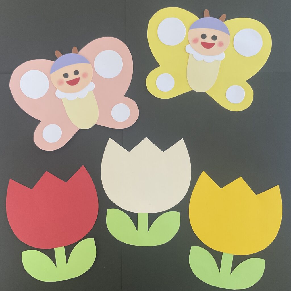 製作 工作 「羽がゆらゆら立体ちょうちょ」壁面飾り 工作保育製作 介護レクリエーション