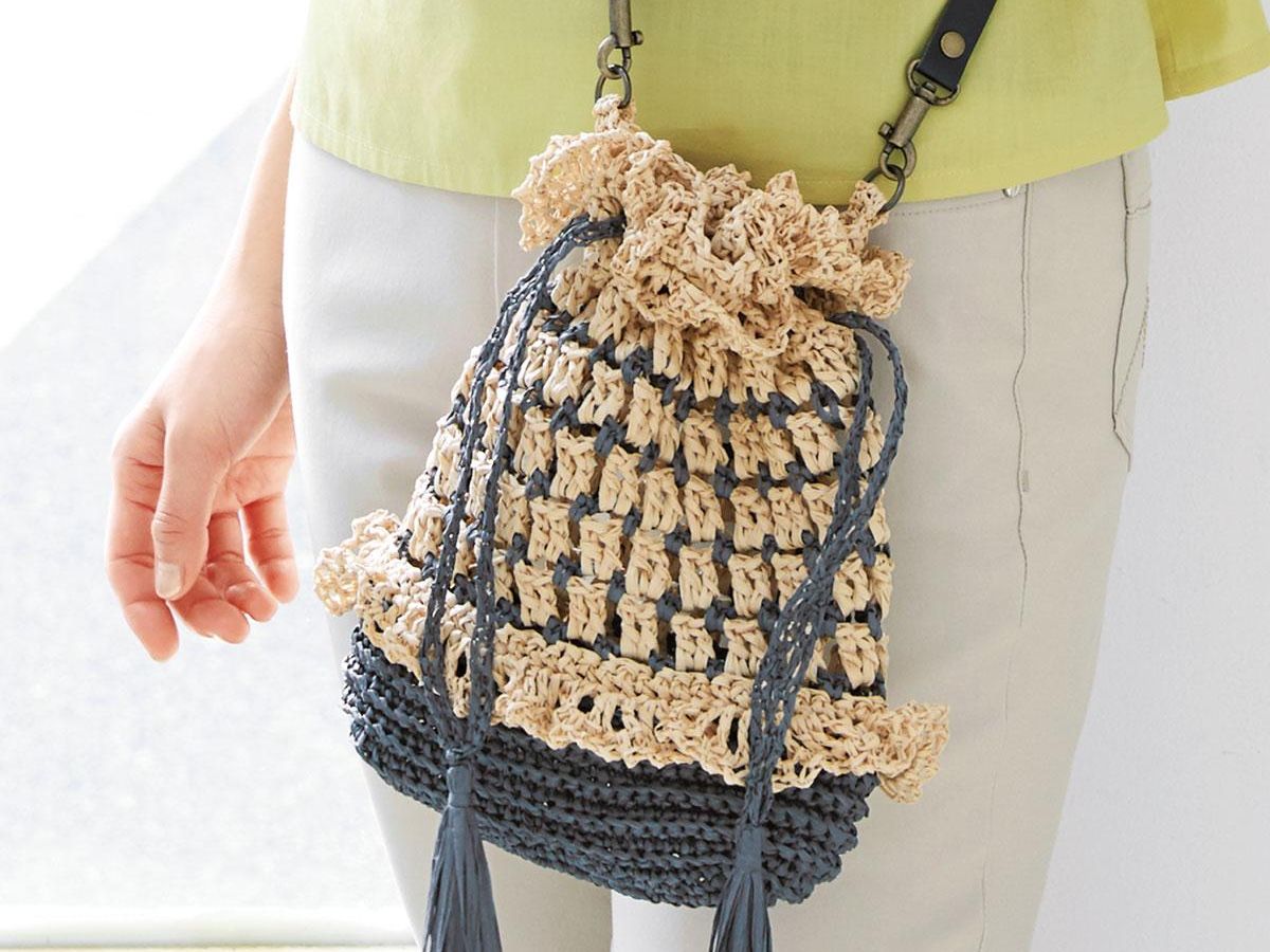 ミニトートバッグ型ポシェットの編み図 - いっちょまえなブログ
