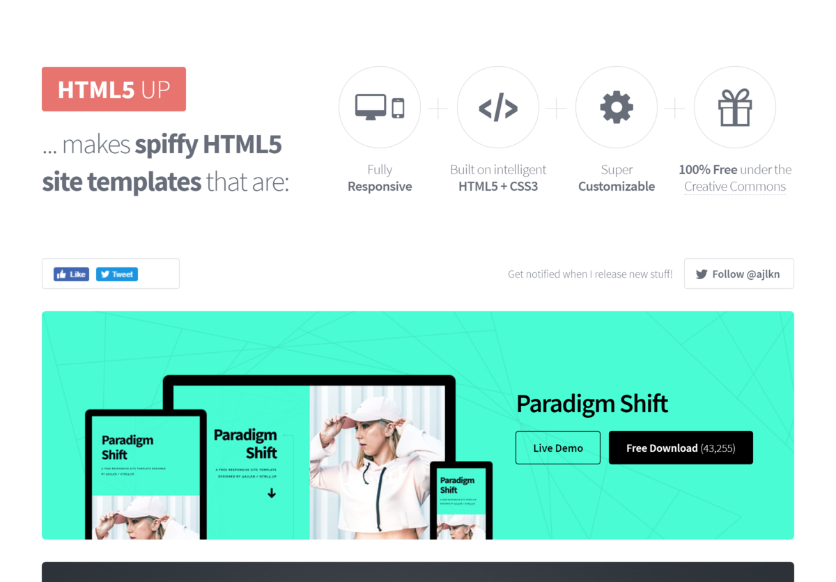 レスポンシブ対応の高品質なHTMLのテンプレートのまとめ、商用利用無料で最近のUIデザインが分かるコリス