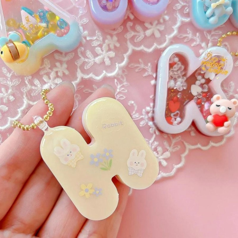 シリコン型・モールド Mサイズ 丸文字アルファベットのカシャカシャ シリコンモールド シェイカー レジン型 セット 英語 英字 イニシャル 推し活 UV レジンLINEブランドカタログ