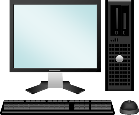 モダンなデスクトップパソコンのシルエットのイラスト素材FYI08048201ストックフォトの Qlean Market キュリンマーケット