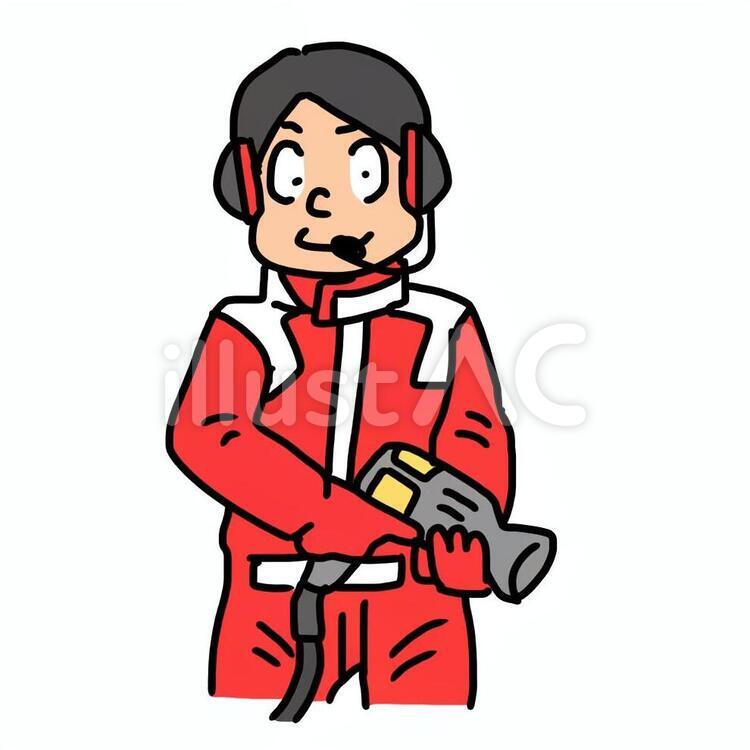 車 整備 修理 車検 整備士 メカニック：イラスト無料