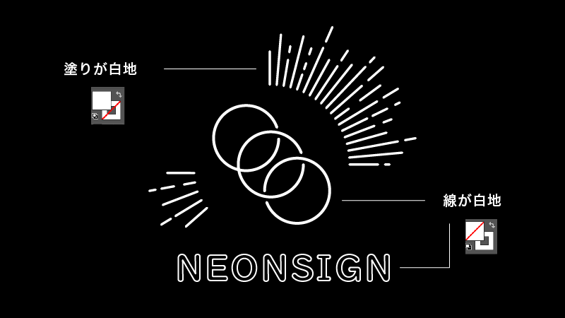 Illustrator ネオン文字と背景の作り方