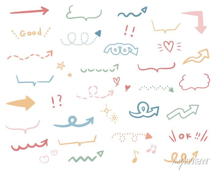 手描き風の矢印アイコンのセット かわいい シンプル おしゃれ やじるし 上下左右 斜め 飾り 装飾のイラスト素材70881850- PIXTA