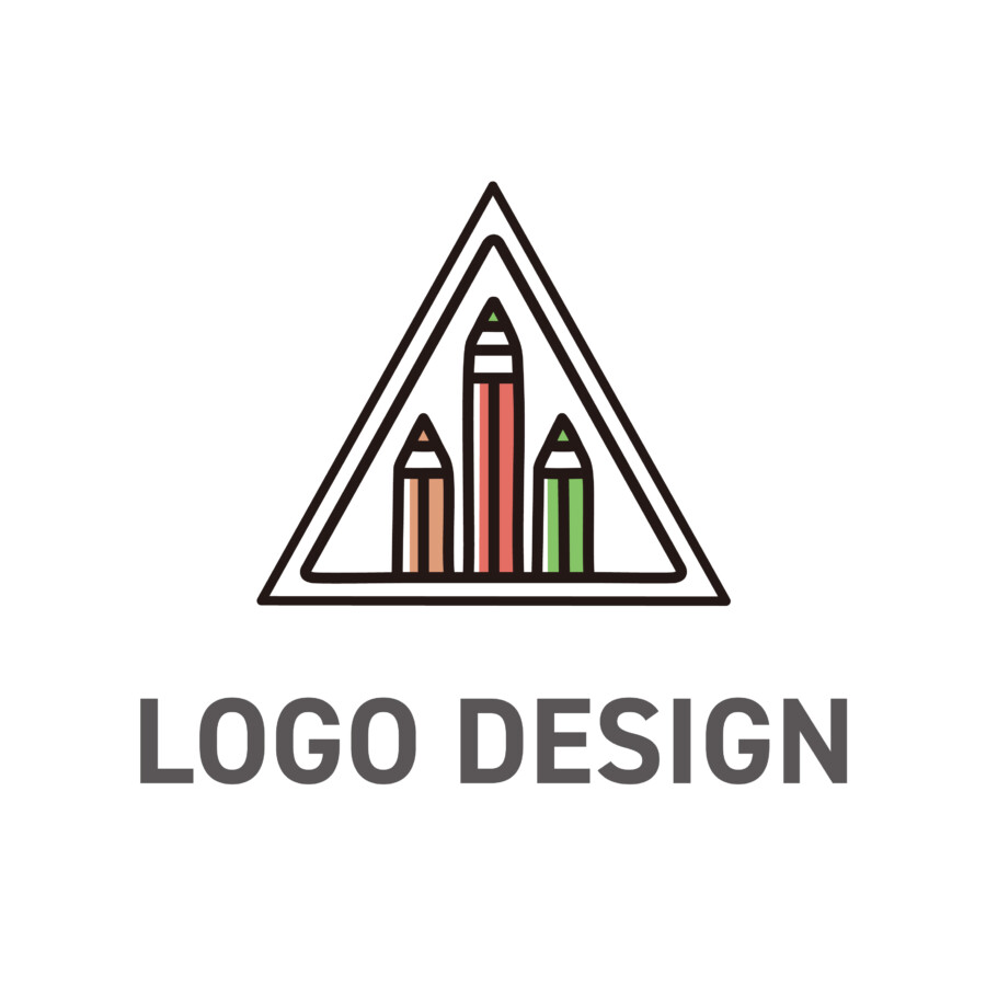 円と三角形の可愛いロゴ：0381ロゴマークガーデンBASE店ロゴデザイン販売とブランディングの専門サイト