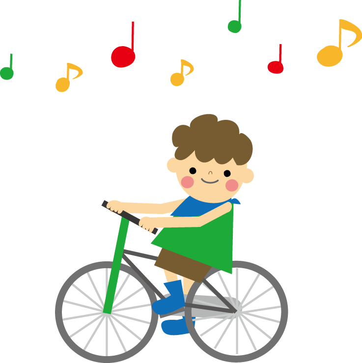 鮮やかな赤色の自転車のイラストイラスト無料・かわいいテンプレート