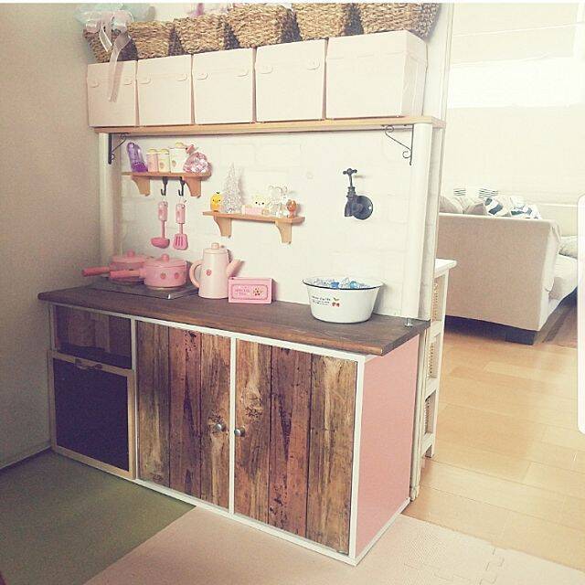 DIYしない人でも作れるままごとキッチン！カラーボックスと100均はまじMAMA's WORKs